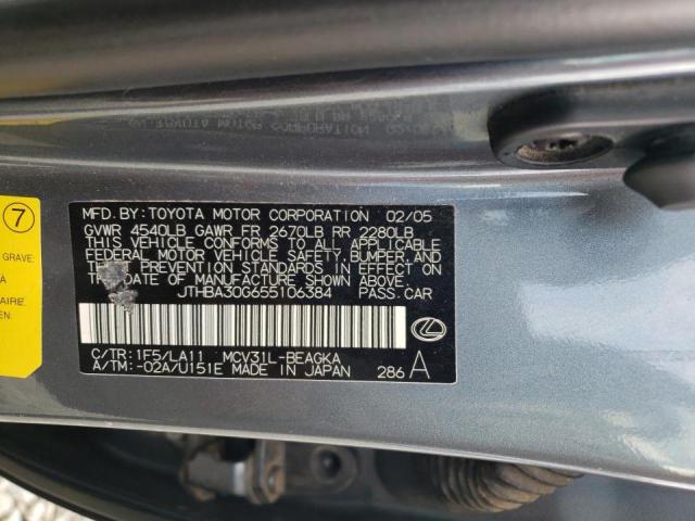 Photo 10 from auction – 2005 LEXUS ES 330 with VIN JTHBA30G655106384