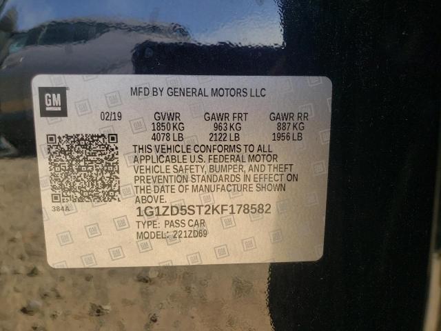 Photo 10 from auction – 2019 CHEVROLET MALIBU LT with VIN 1G1ZD5ST2KF178582