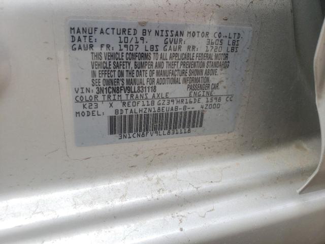 Photo 10 from auction – 2020 NISSAN VERSA SR with VIN 3N1CN8FV9LL831118