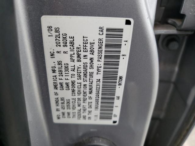Photo 10 from auction – 2006 ACURA 3.2TL with VIN 19UUA66246A023134