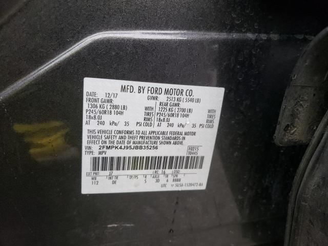 Photo 10 from auction – 2018 FORD EDGE SEL with VIN 2FMPK4J95JBB35256