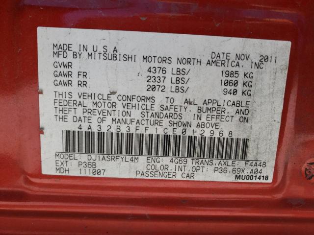 Photo 10 from auction – 2012 MITSUBISHI GALANT ES with VIN 4A32B3FF1CE012968
