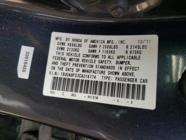 Photo 10 from auction – 2012 ACURA TL with VIN 19UUA8F53CA016774
