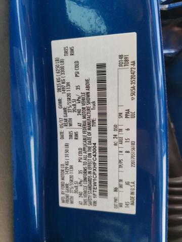 Photo 10 from auction – 2017 FORD F150 SUPER with VIN 1FTEW1CPXHFC43004
