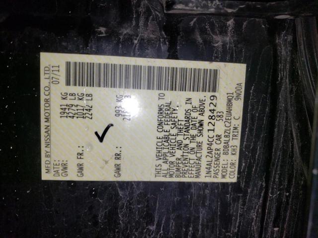 Photo 10 from auction – 2012 NISSAN ALTIMA BAS with VIN 1N4AL2AP4CC128429