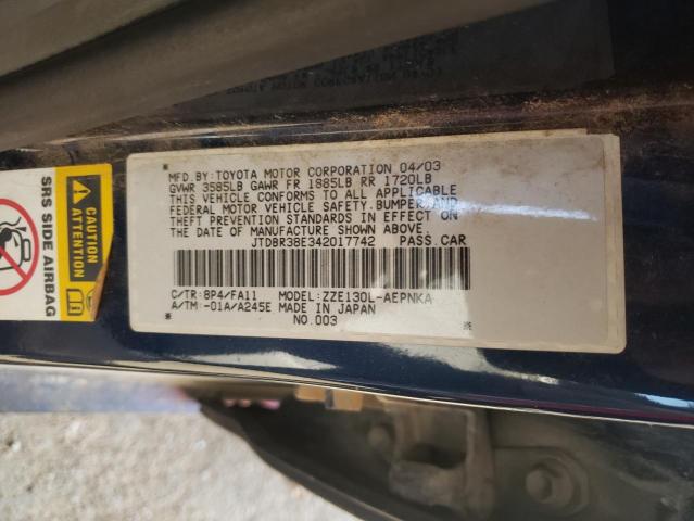 Photo 10 from auction – 2004 TOYOTA COROLLA CE with VIN JTDBR38E342017742