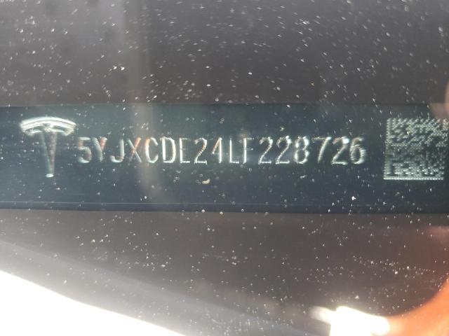 Photo 10 from auction – 2020 TESLA MODEL X with VIN 5YJXCDE24LF228726