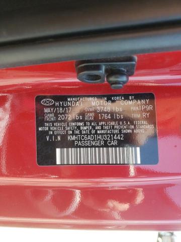 Photo 10 from auction – 2017 HYUNDAI VELOSTER with VIN KMHTC6AD1HU321442