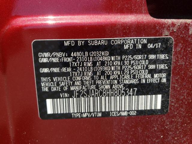Photo 10 from auction – 2017 SUBARU FORESTER 2 with VIN JF2SJARC8HH805347