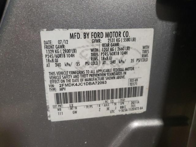 Photo 10 from auction – 2013 FORD EDGE SEL with VIN 2FMDK4JC1DBA72093