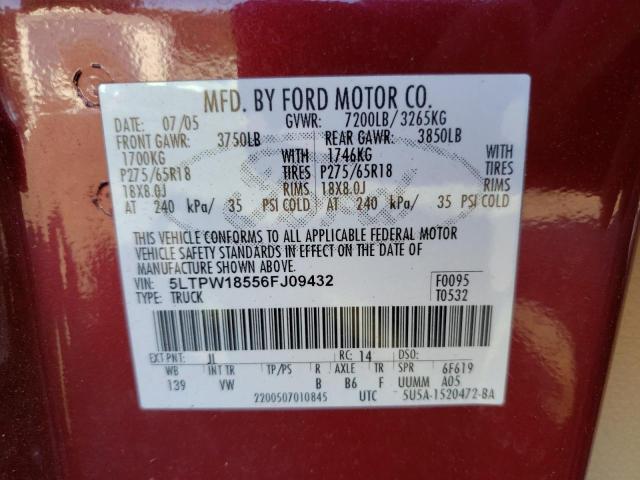 Photo 10 from auction – 2006 LINCOLN MARK LT with VIN 5LTPW18556FJ09432