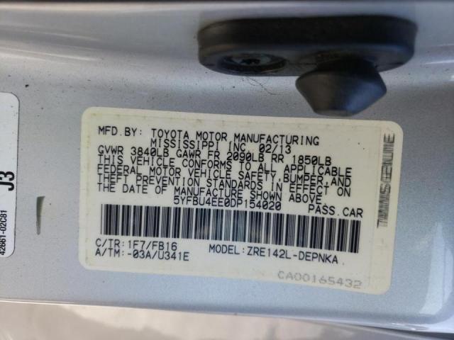 Photo 10 from auction – 2013 TOYOTA COROLLA BA with VIN 5YFBU4EE0DP154020