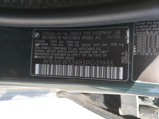 Photo 10 from auction – 2003 BMW 330 XI with VIN WBAEW53483PG21935