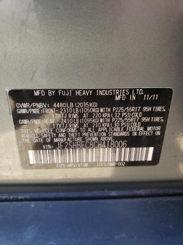 Photo 10 from auction – 2012 SUBARU FORESTER L with VIN JF2SHBEC8CH418006