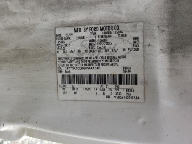 Photo 10 from auction – 2009 FORD RANGER with VIN 1FTYR10D09PA41346