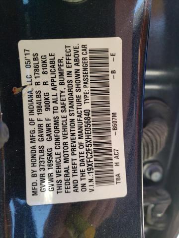 Photo 10 from auction – 2017 HONDA CIVIC LX with VIN 19XFC2F5XHE056840
