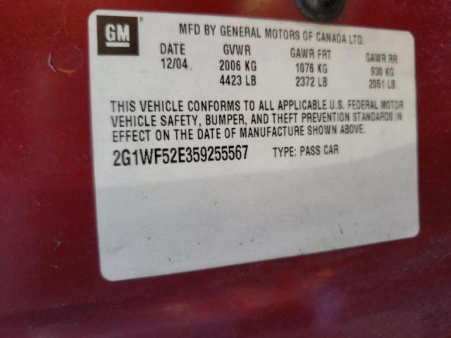 Photo 10 from auction – 2005 CHEVROLET IMPALA with VIN 2G1WF52E359255567