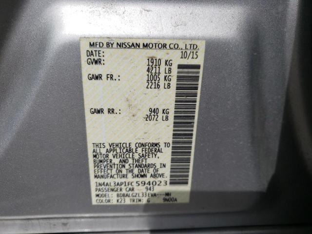 Photo 10 from auction – 2015 NISSAN ALTIMA 2.5 with VIN 1N4AL3AP1FC594023