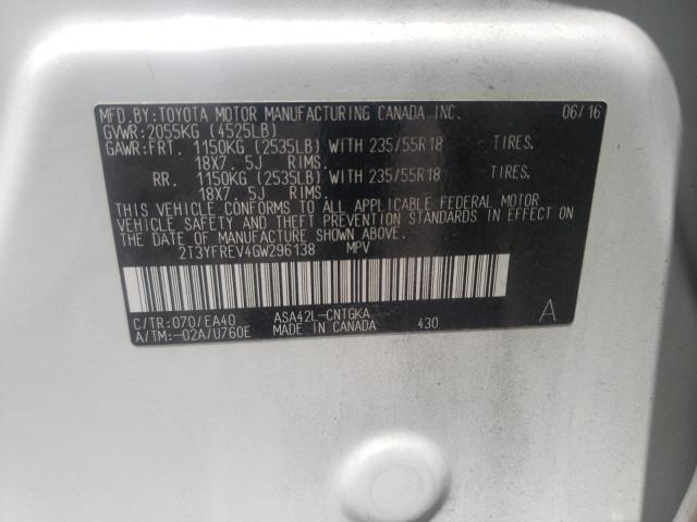 Photo 10 from auction – 2016 TOYOTA RAV4 LIMIT with VIN 2T3YFREV4GW296138