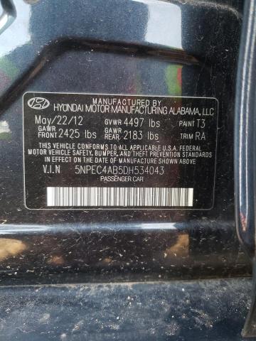 Photo 10 from auction – 2013 HYUNDAI SONATA SE with VIN 5NPEC4AB5DH534043