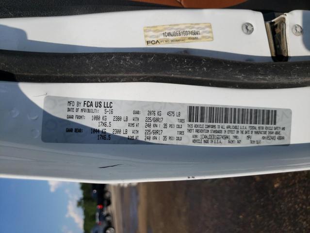 Photo 10 from auction – 2016 JEEP COMPASS LA with VIN 1C4NJDEB1GD745041