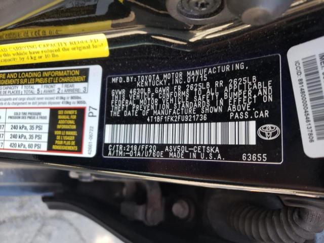 Photo 10 from auction – 2015 TOYOTA CAMRY LE with VIN 4T1BF1FK2FU921736