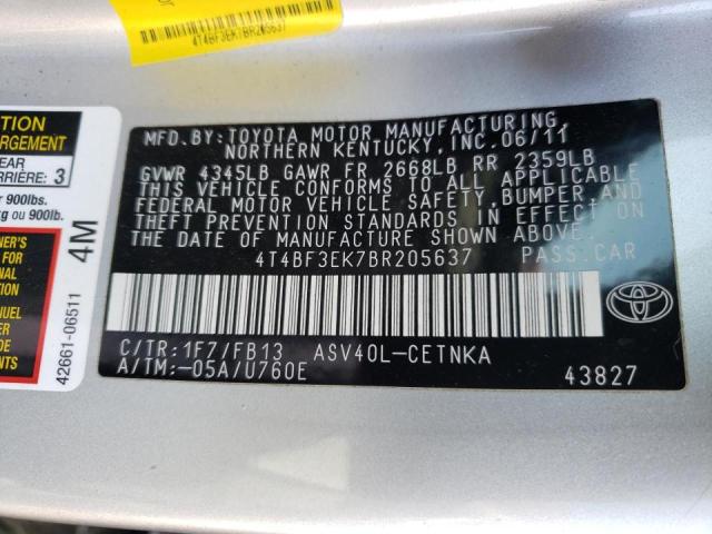 Photo 10 from auction – 2011 TOYOTA CAMRY BASE with VIN 4T4BF3EK7BR205637