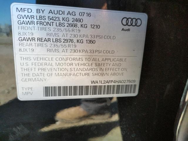 Photo 10 from auction – 2017 AUDI Q5 PREMIUM with VIN WA1L2AFP4HA027509
