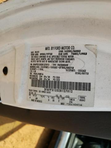 Photo 10 from auction – 2002 FORD FOCUS ZX3 with VIN 3FAFP31332R127012