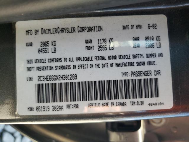 Photo 10 from auction – 2002 CHRYSLER 300M with VIN 2C3HE66GX2H301289