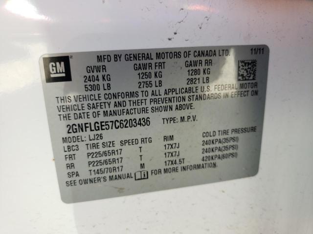 Photo 10 from auction – 2012 CHEVROLET EQUINOX LT with VIN 2GNFLGE57C6203436