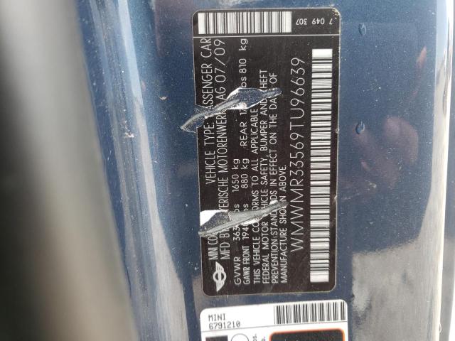 Photo 10 from auction – 2009 MINI COOPER with VIN WMWMR33569TU96639