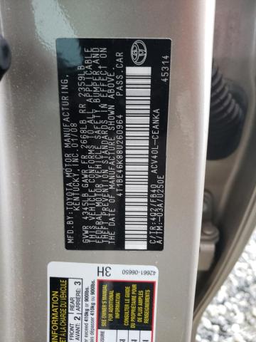 Photo 10 from auction – 2008 TOYOTA CAMRY CE with VIN 4T1BE46K88U260964