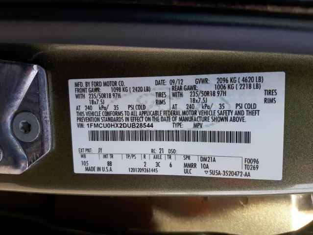 Photo 10 from auction – 2013 FORD ESCAPE SEL with VIN 1FMCU0HX2DUB28544