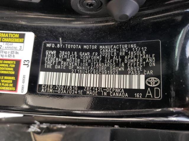 Photo 10 from auction – 2013 TOYOTA COROLLA BA with VIN 2T1BU4EE8DC991923