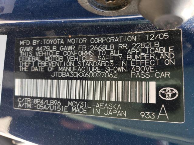 Photo 10 from auction – 2006 TOYOTA CAMRY SE with VIN JTDBA30KX60027062
