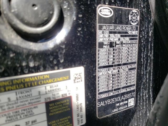 Photo 10 from auction – 2020 LAND ROVER RANGE ROVE with VIN SALYB2EX0LA268570
