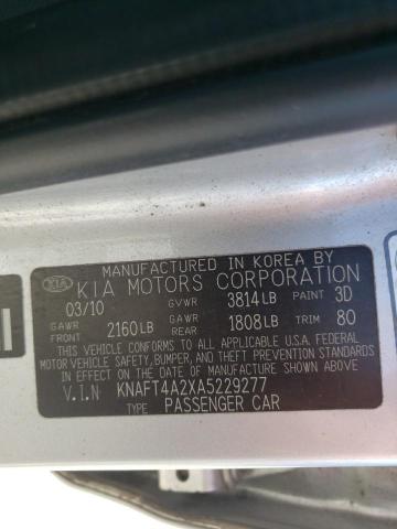 Photo 10 from auction – 2010 KIA FORTE LX with VIN KNAFT4A2XA5229277