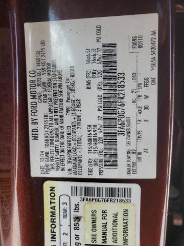 Photo 10 from auction – 2015 FORD FUSION S with VIN 3FA6P0G76FR218533