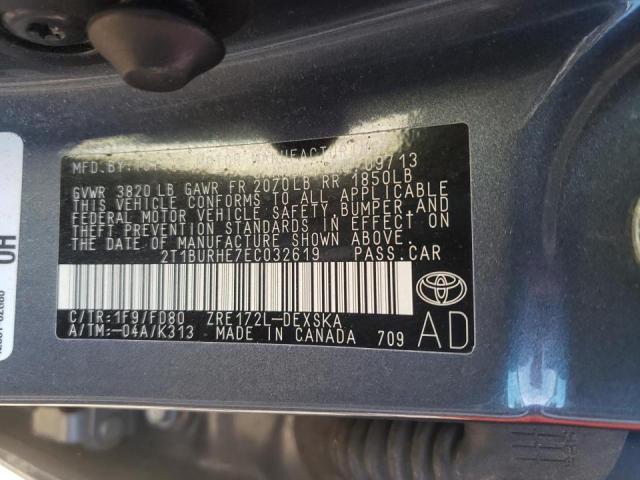 Photo 10 from auction – 2014 TOYOTA COROLLA L with VIN 2T1BURHE7EC032619