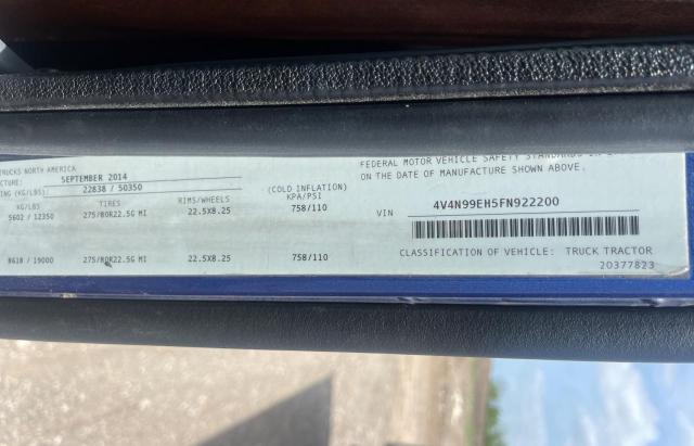 Photo 10 from auction – 2015 VOLVO VN VNL with VIN 4V4N99EH5FN922200