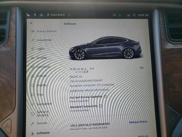 Photo 8 from auction – 2019 TESLA MODEL S with VIN 5YJSA1E29KF305457