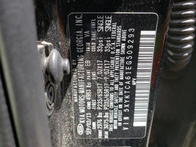 Photo 10 from auction – 2014 KIA SORENTO LX with VIN 5XYKTCA61EG509293