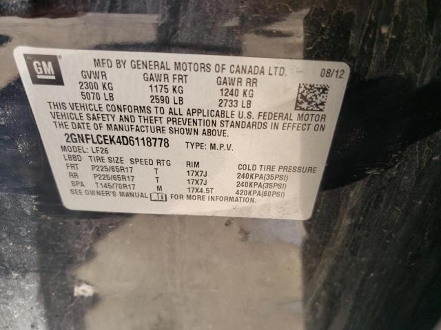 Photo 10 from auction – 2013 CHEVROLET EQUINOX LS with VIN 2GNFLCEK4D6118778