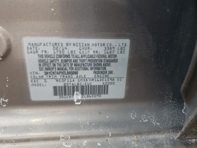 Photo 10 from auction – 2014 NISSAN VERSA S with VIN 3N1CN7APXEL865090