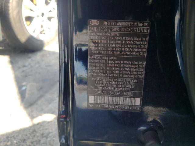 Photo 10 from auction – 2009 LAND ROVER LR3 S with VIN SALAC25439A504982
