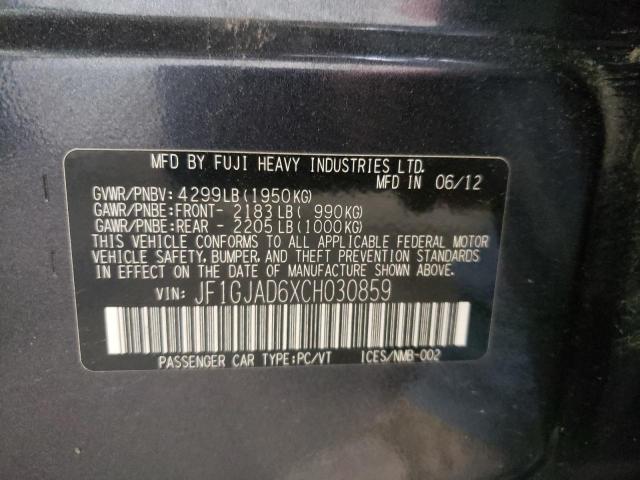 Photo 10 from auction – 2012 SUBARU IMPREZA PR with VIN JF1GJAD6XCH030859