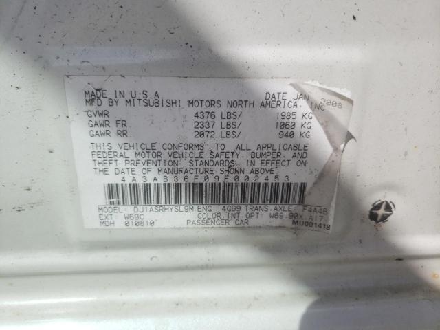 Photo 10 from auction – 2009 MITSUBISHI GALANT ES with VIN 4A3AB36F09E002453