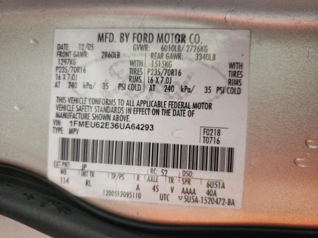 Photo 10 from auction – 2006 FORD EXPLORER X with VIN 1FMEU62E36UA64293