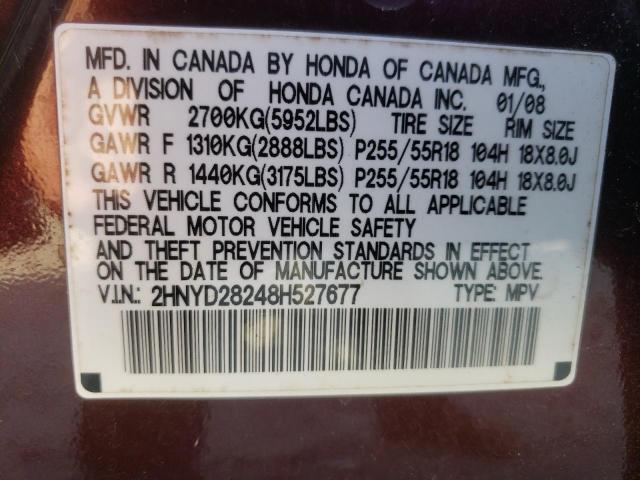 Photo 10 from auction – 2008 ACURA MDX with VIN 2HNYD28248H527677